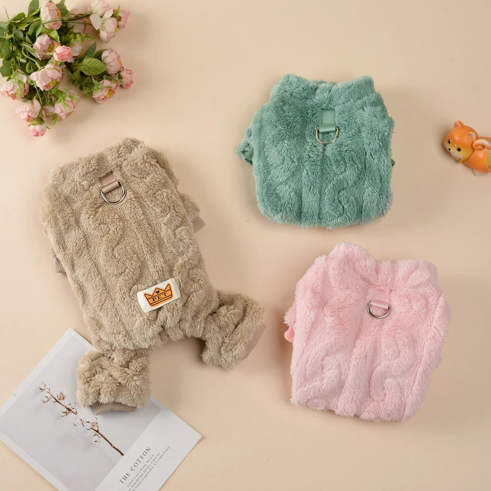 HookUpCo. Cozy Fleece Jumpsuit for Dogs