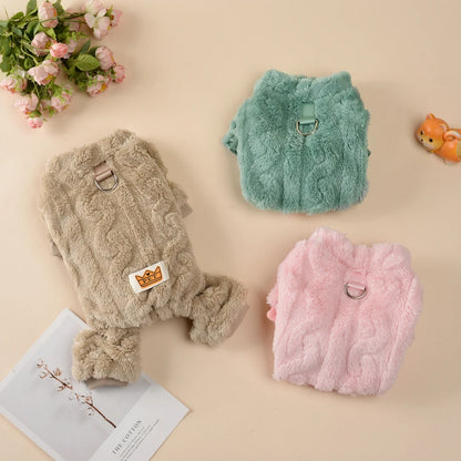 HookUpCo. Cozy Fleece Jumpsuit for Dogs