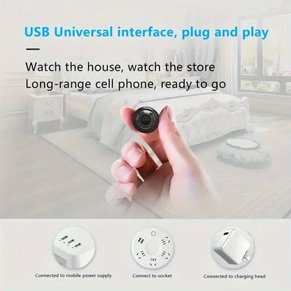Mini WiFi Camera 1080P HD, Indoor Security Cam with Night Vision, 2-Way Audio, Baby & Pet Monitoring