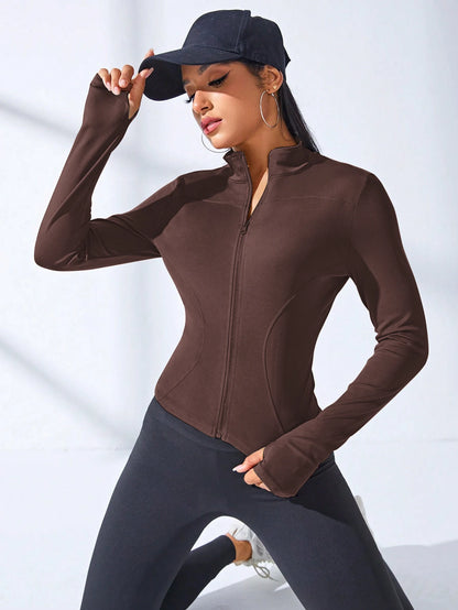 Sculpting Zipper Yoga Jacket for Women - Slim Fit Activewear