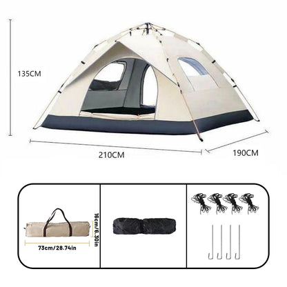 HookUpCo. Quick-Open Rainproof Beach Tent for 4 - HookUpCo.