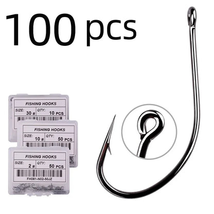 HookUpCo. High Carbon Barbed Fishing Hooks Set - HookUpCo.