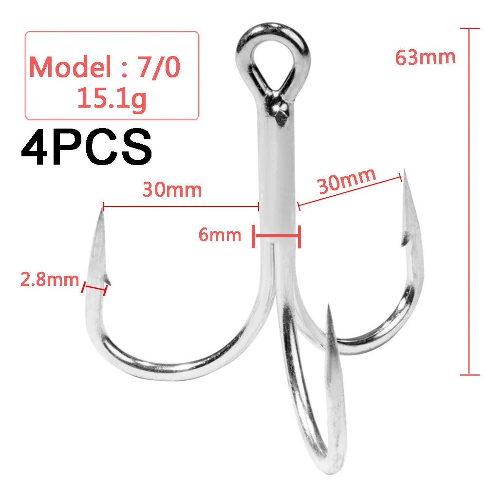 HookUpCo. Strong Carbon Steel Treble Hooks 1#-10/0# - HookUpCo.