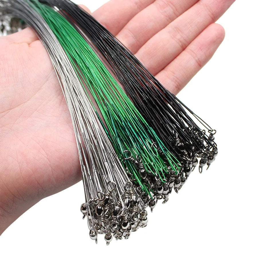 HookUpCo. Steel Fishing Leader with Swivel 30cm - HookUpCo.