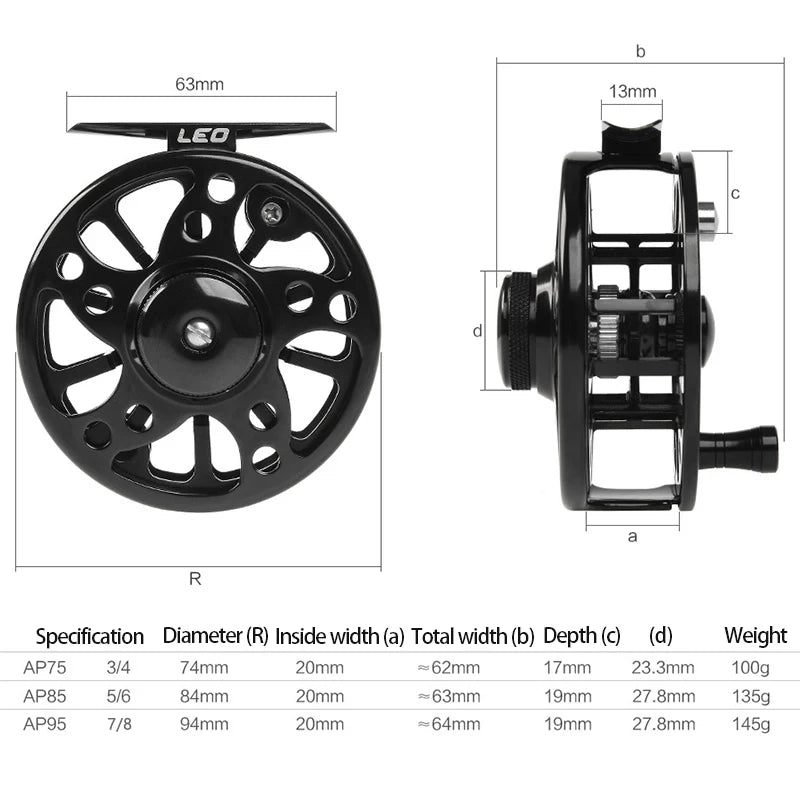 HookUpCo. Large Arbor Fly Fishing Reel, CNC Metal - HookUpCo.