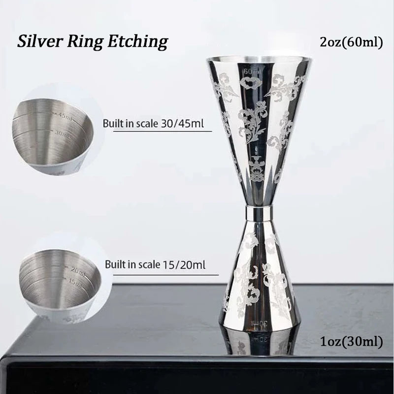 HookUpCo. Stainless Steel Cocktail Jigger Set