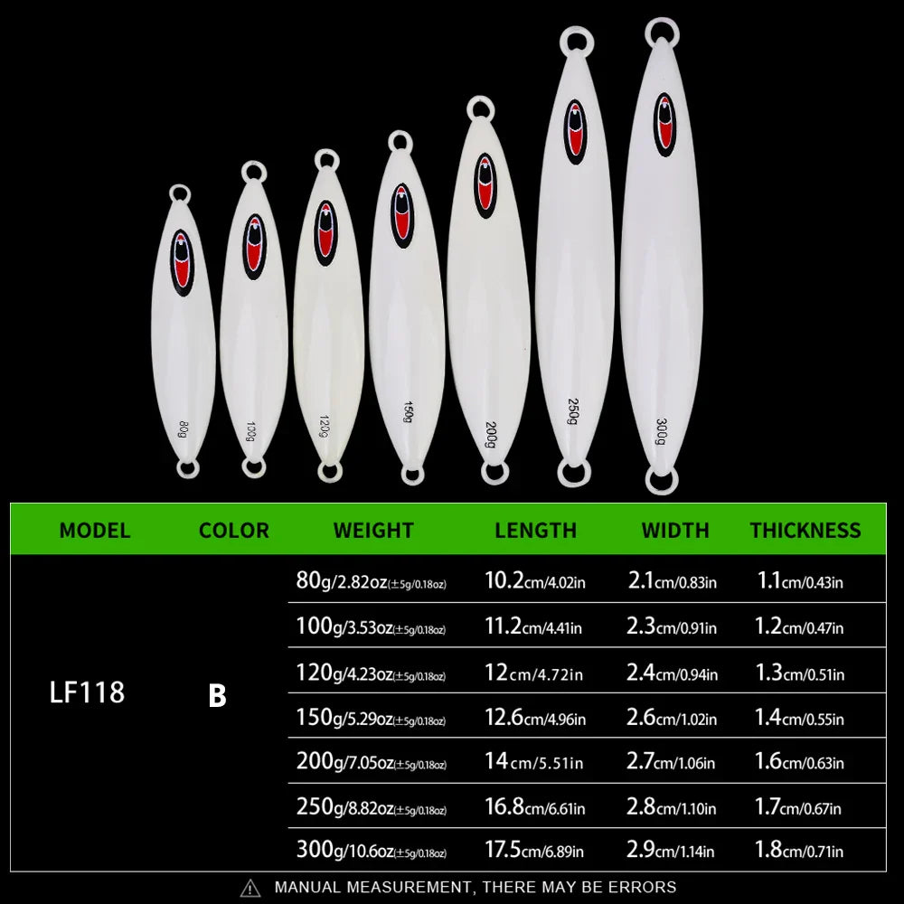 Proberos Luminous Metal Jig Fishing Lure for Deep Sea Use