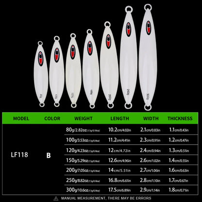 Proberos Luminous Metal Jig Fishing Lure for Deep Sea Use