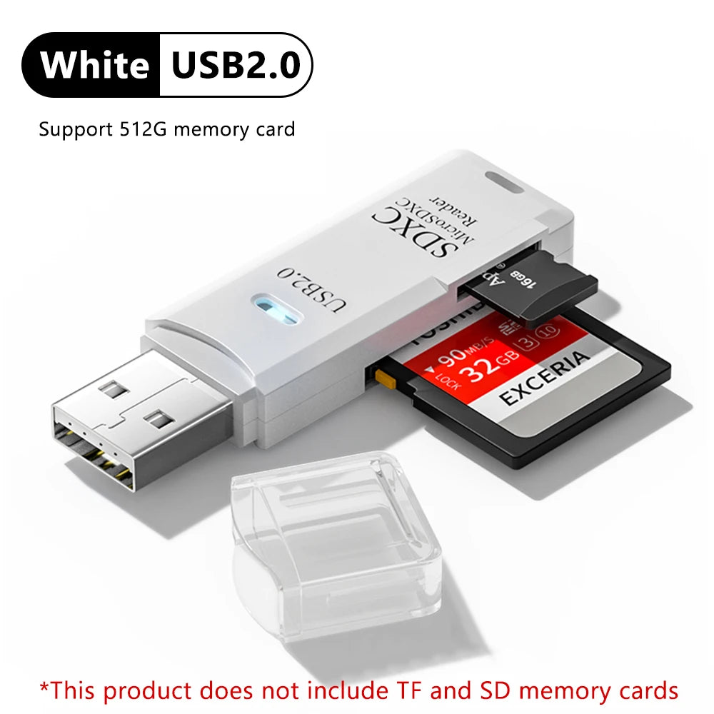 High-Speed 2-in-1 USB 3.0 Card Reader for Micro SD & TF