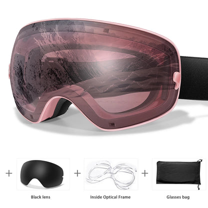 HookUpCo. Anti-Fog Ski Goggles with UV400 Protection