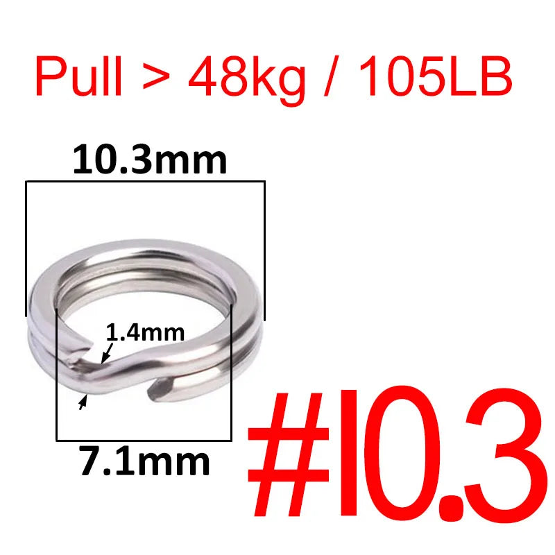 HookUpCo. Stainless Steel Fishing Split Rings 50pcs - HookUpCo.