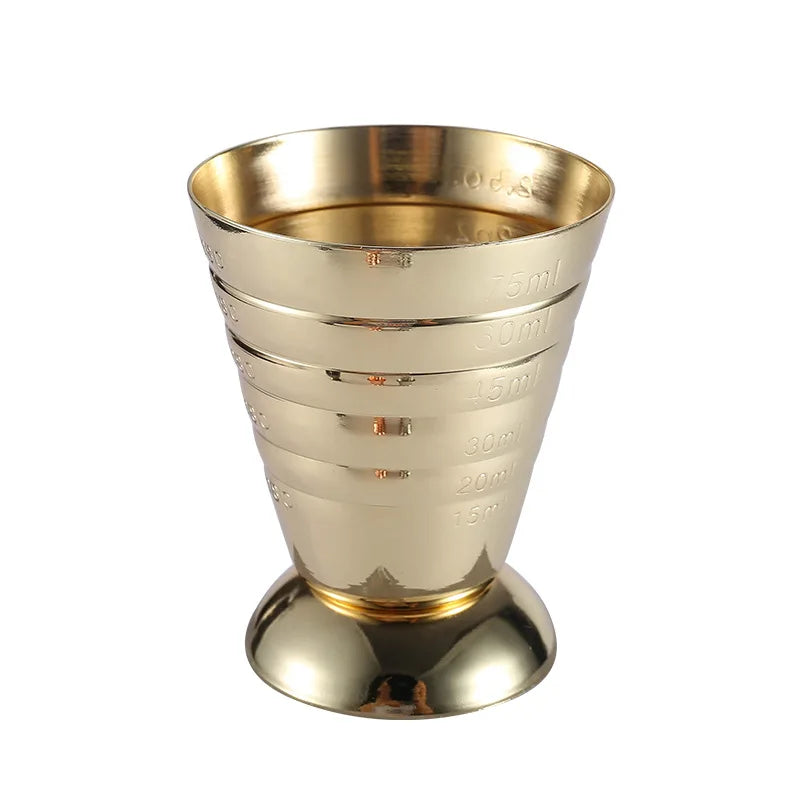 Engraved Measuring Glass & Stainless Steel Magic Cup 75ml