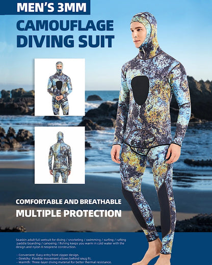 Camouflage Cold Water Diving Spearfishing Neoprene Wetsuit for