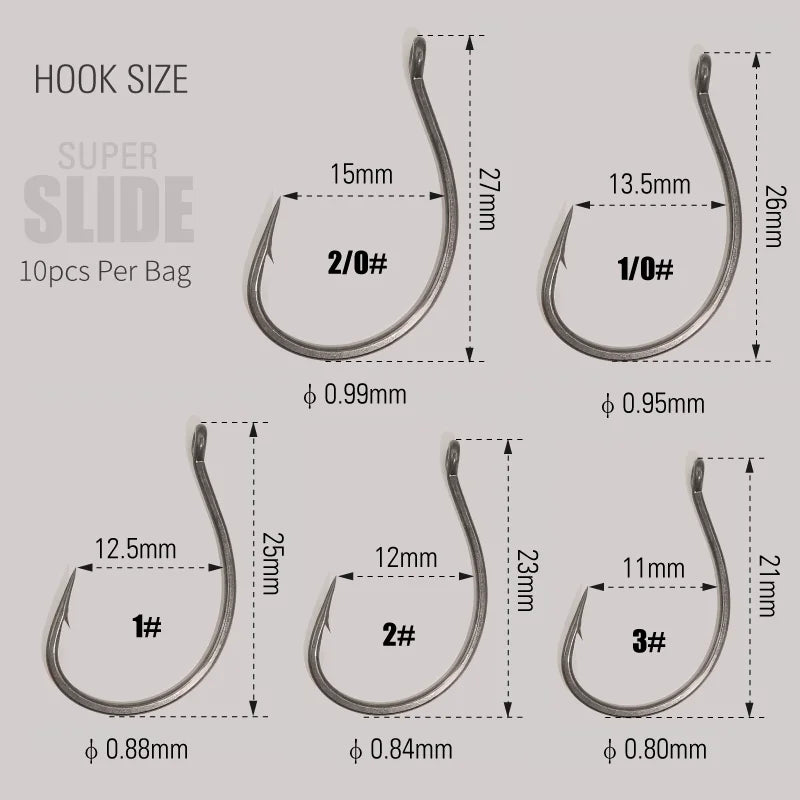 HookUpCo. PTFE Super Slide Wacky Fishing Hooks - HookUpCo.
