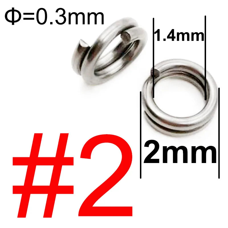 HookUpCo. Stainless Steel Fishing Split Rings 50pcs - HookUpCo.