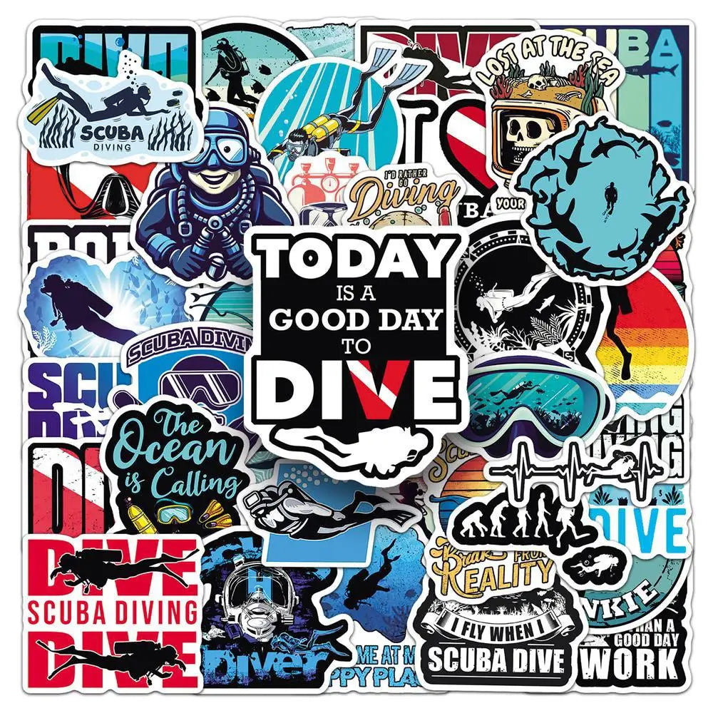 HookUpCo. Waterproof Diving Sticker Set