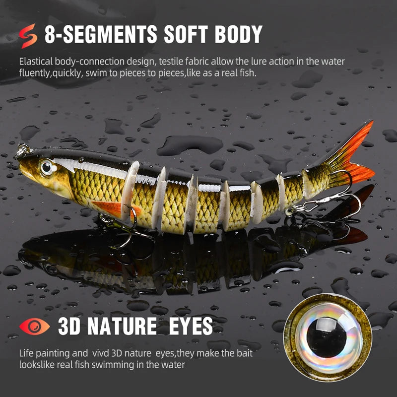 HookUpCo. Multi-Jointed Lures for Bass Fishing