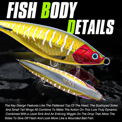 HookUpCo. Heavy Sinking Pencil Fishing Lure - HookUpCo.