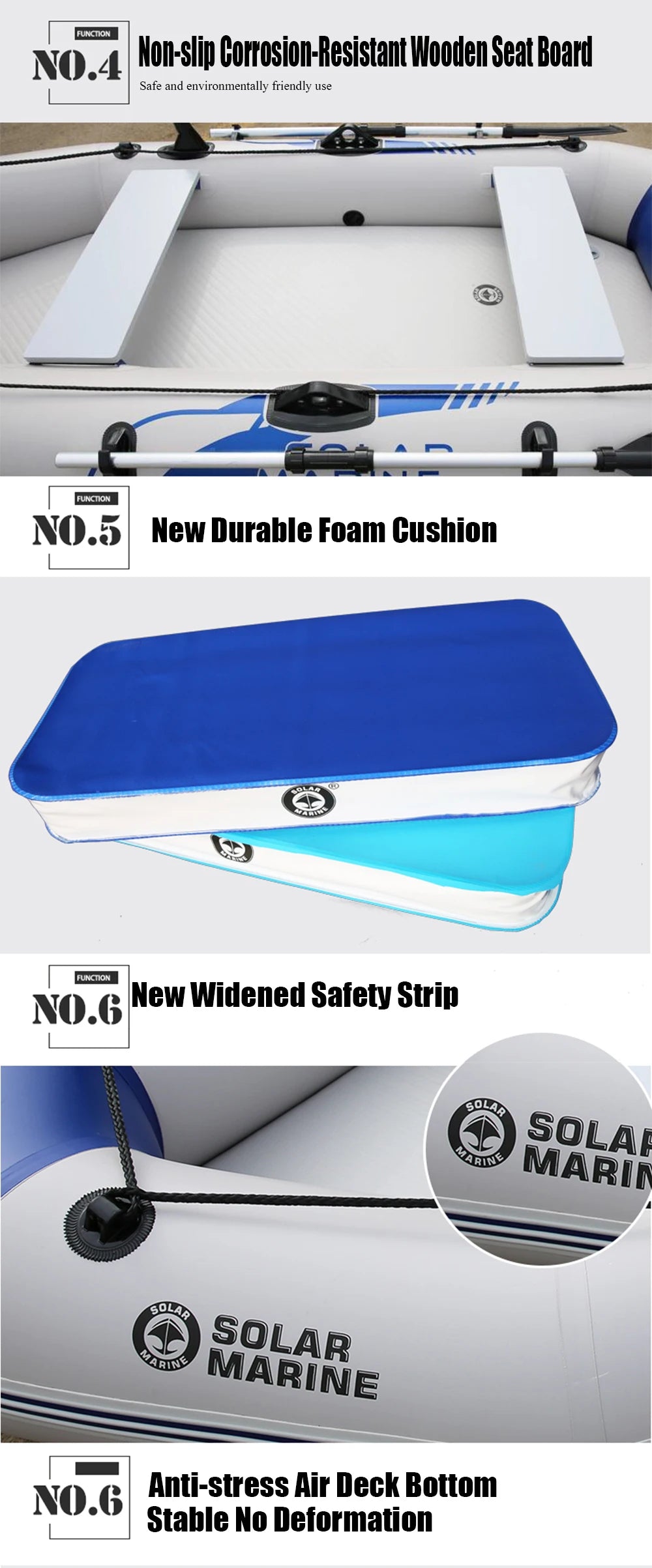 Inflatable Fishing Boats, Slats Bottom PVC 1-7 ppl. Outdoor Water Fun 1.75-3.3m