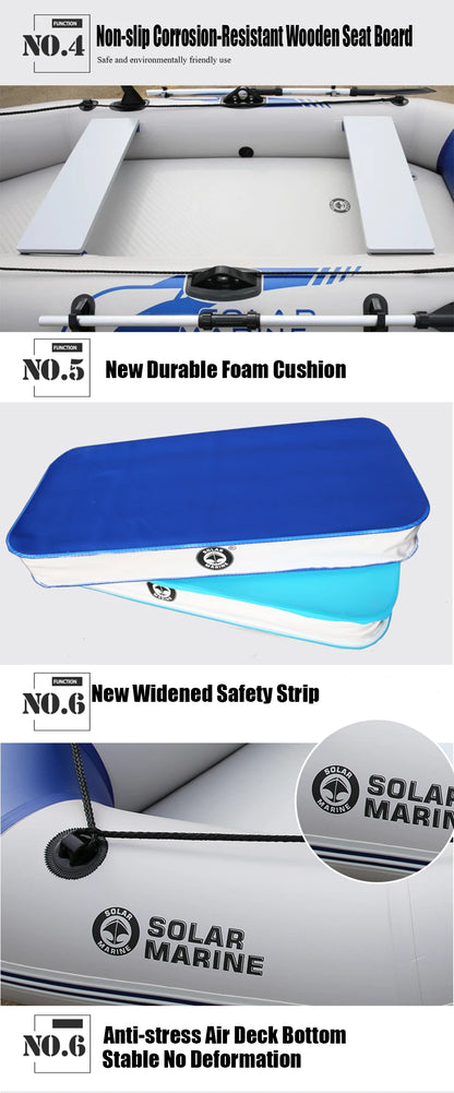 Inflatable Fishing Boats, Slats Bottom PVC 1-7 ppl. Outdoor Water Fun 1.75-3.3m