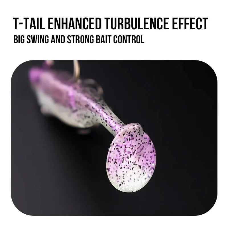 Soft T-tail Fishing Lures for Pike and Bass