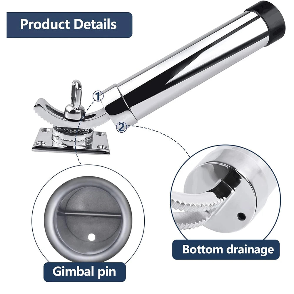 HookUpCo. Adjustable Stainless Steel Rod Holder - HookUpCo.