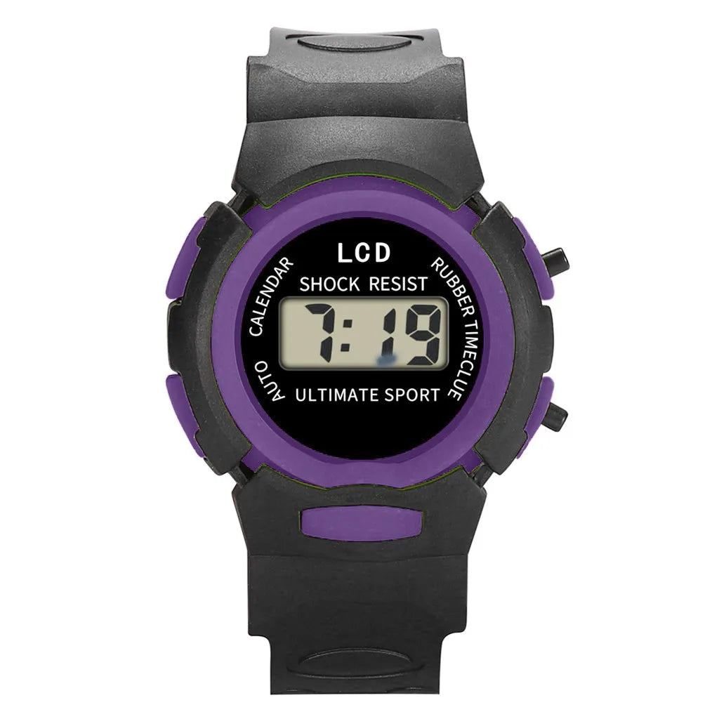 Waterproof LED Sports Watch for Kids with Alarm and Date