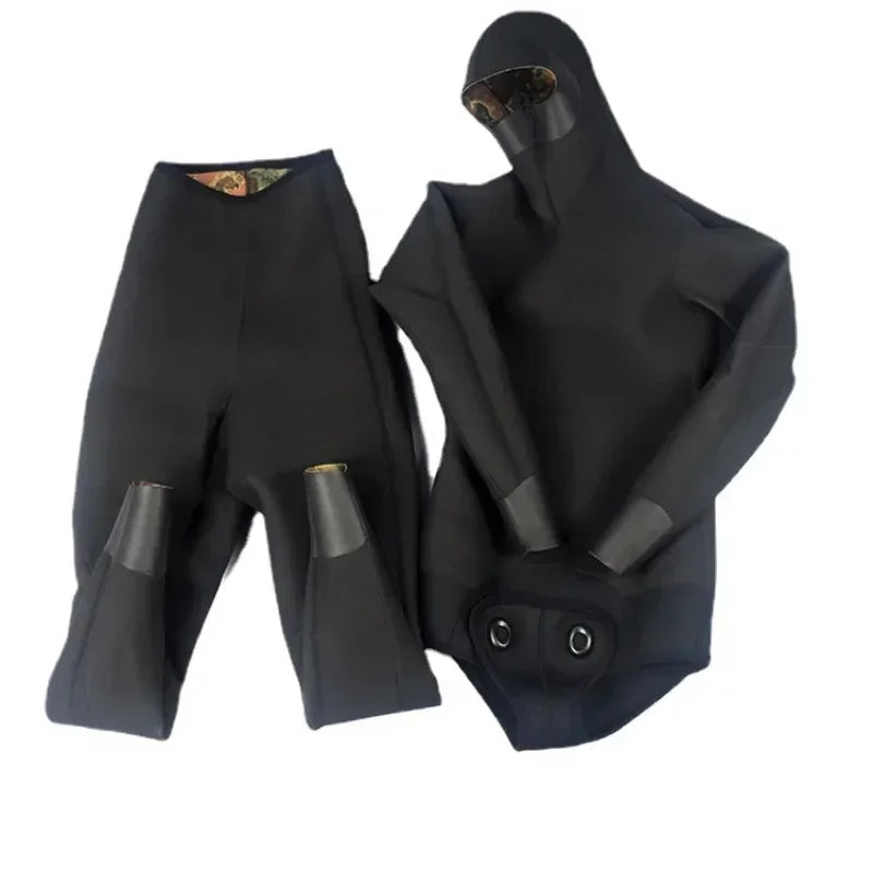 Hisea Men's Camouflage Wetsuits 3.5mm CR Triathlon CR Smooth Skin YAMAMOTO Hunter Open Cell Smooth Skin Neoprene Diving Suit