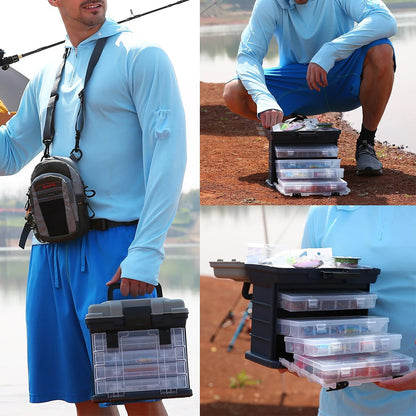 HookUpCo. Portable Multifunction Tackle Storage Box