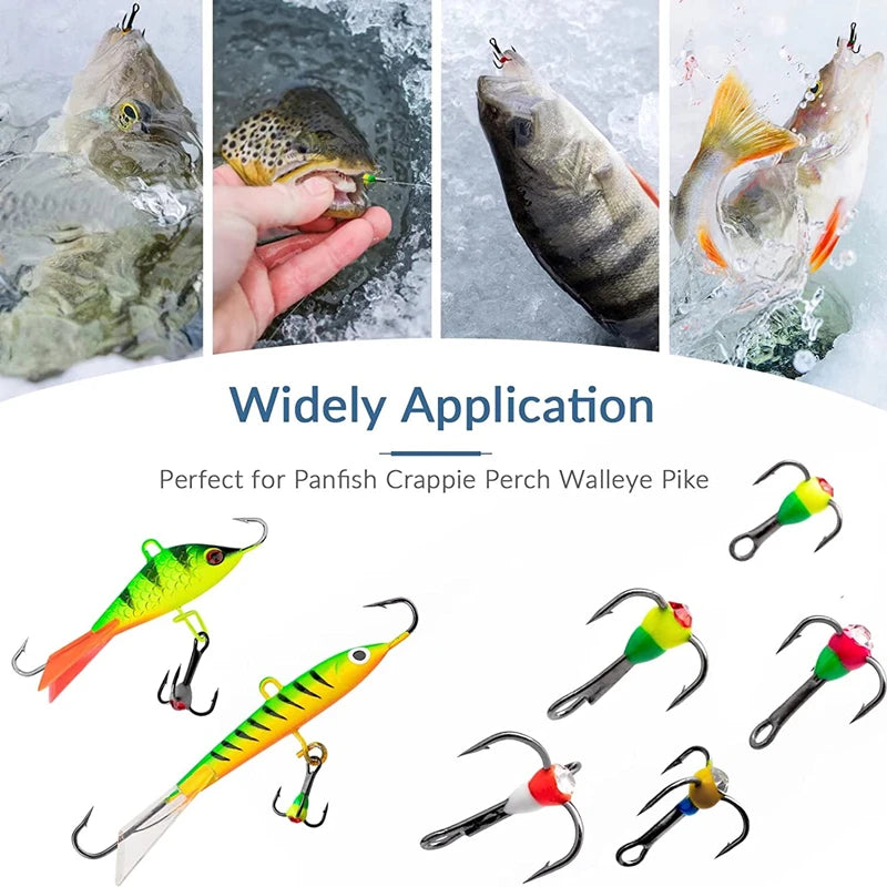 HookUpCo. High Carbon Steel Ice Fishing Hooks