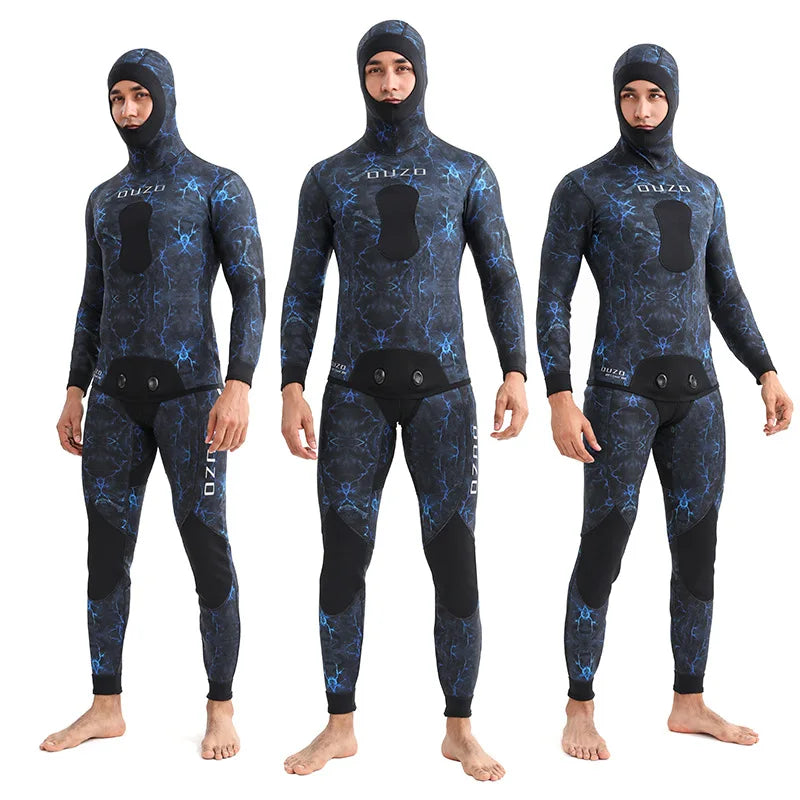 NEW 5mm Camouflage Wetsuit 3mm Long Sleeve Fission Hooded 2 Pieces Of Neoprene Submersible Men's Camouflage wetsuit