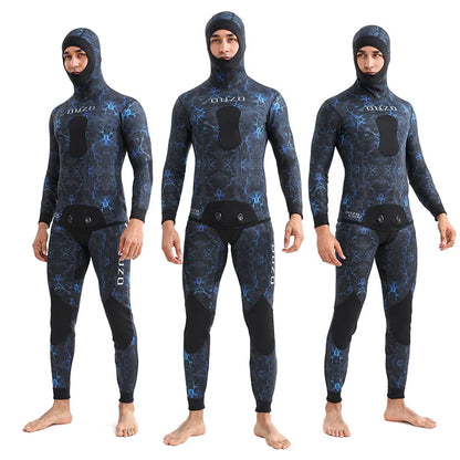 NEW 5mm Camouflage Wetsuit 3mm Long Sleeve Fission Hooded 2 Pieces Of Neoprene Submersible Men's Camouflage wetsuit