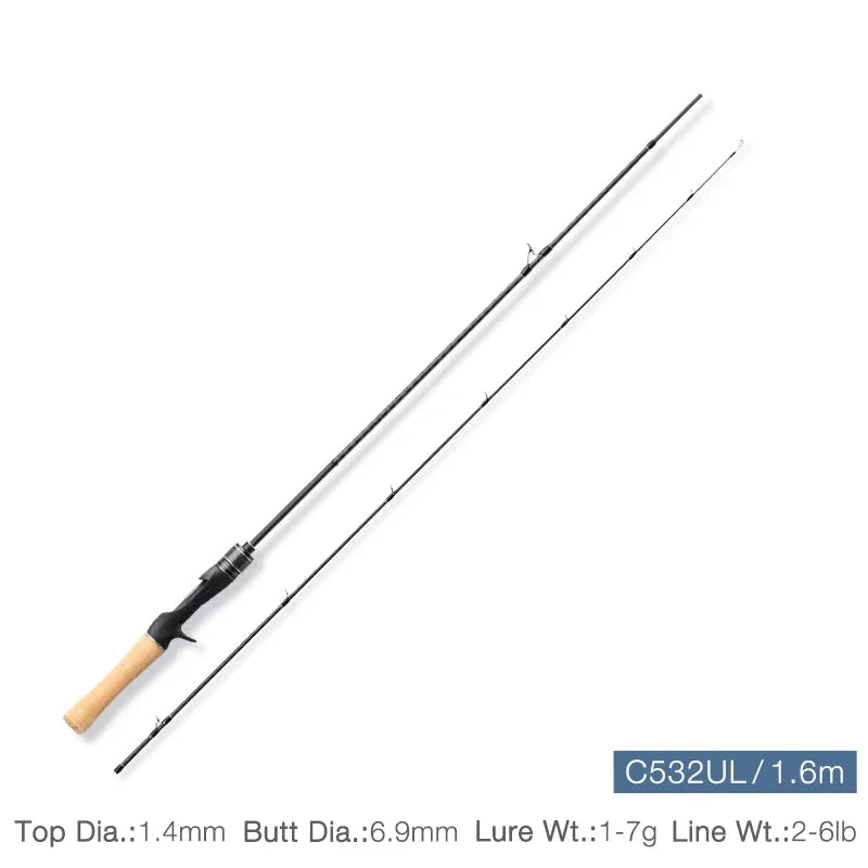 HookUpCo. Dragon Light Carbon Fishing Rod 1.6m - HookUpCo.
