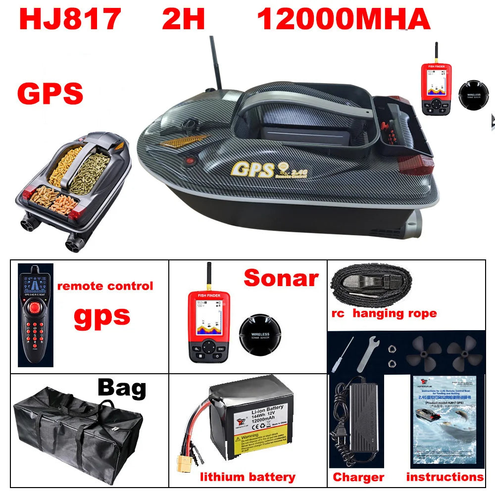 HookUpCo. GPS Bait Boat for Night Fishing