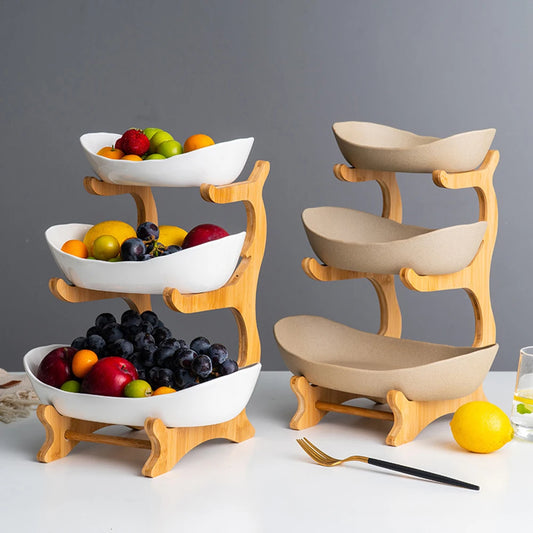 Modern 3-Layer Plastic Fruit Plate for Stylish Serving