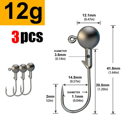 Versatile Jig Head Hooks for Fishing - Multiple Sizes Available