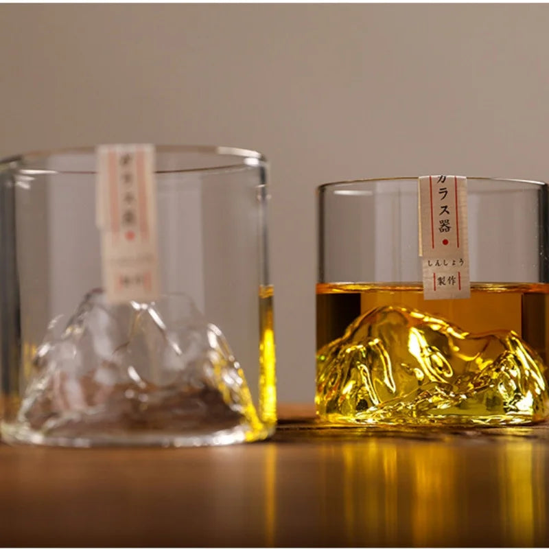 Heat-Resistant Japanese Glass Mt. Fuji Teacup for Home Use