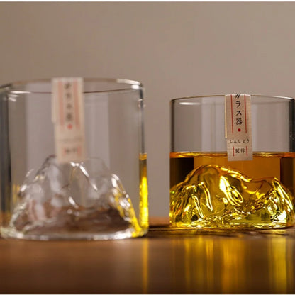 Heat-Resistant Japanese Glass Mt. Fuji Teacup for Home Use