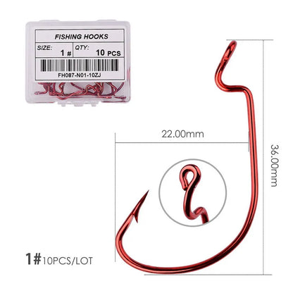 HookUpCo. 10pc Crank Hooks for Carp Fishing - HookUpCo.