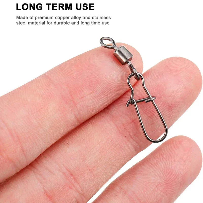 Durable Stainless Steel Fishing Swivel Kit 50-200Pcs