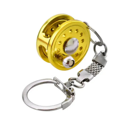 Miniature Gold Fishing Reel Keychain by HookUpCo. - HookUpCo.