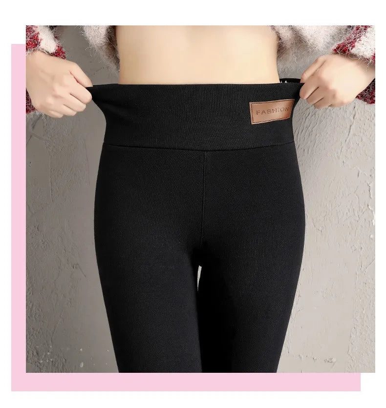 Warm High-Waisted Velvet Leggings for Cozy Winter Comfort