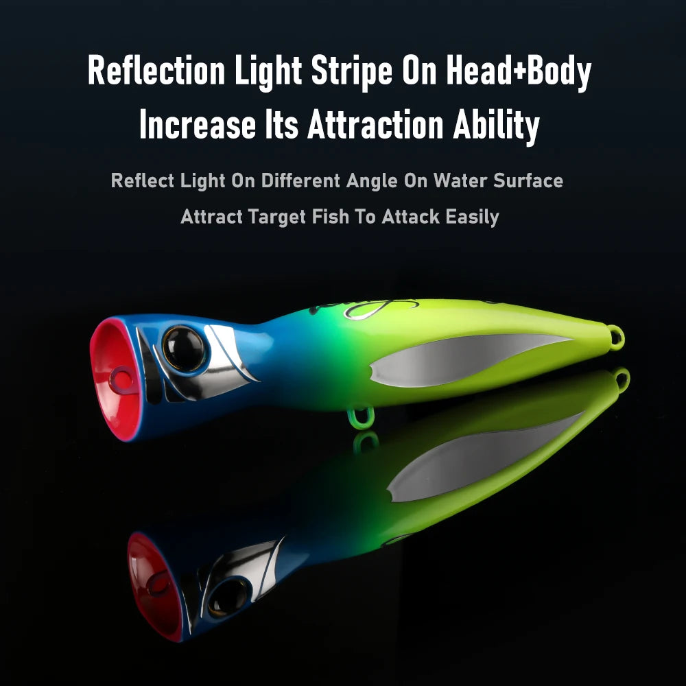 HookUpCo. Topwater Popper Lure for Saltwater Fishing - HookUpCo.