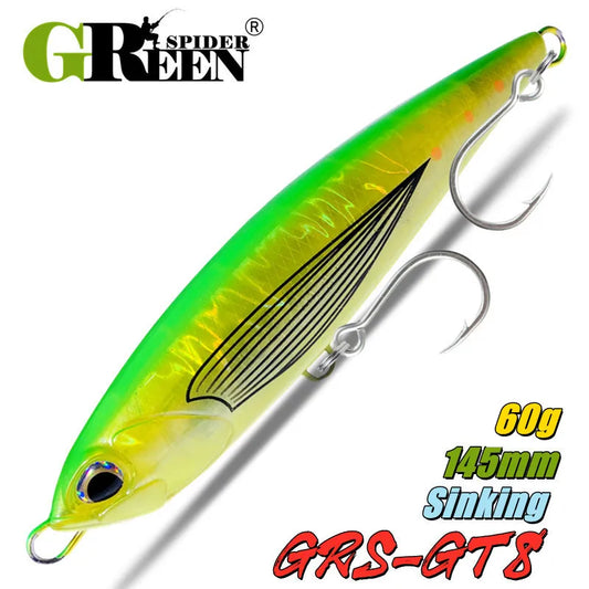 HookUpCo. GreenSpider 145mm Sinking Fishing Lure for Tuna