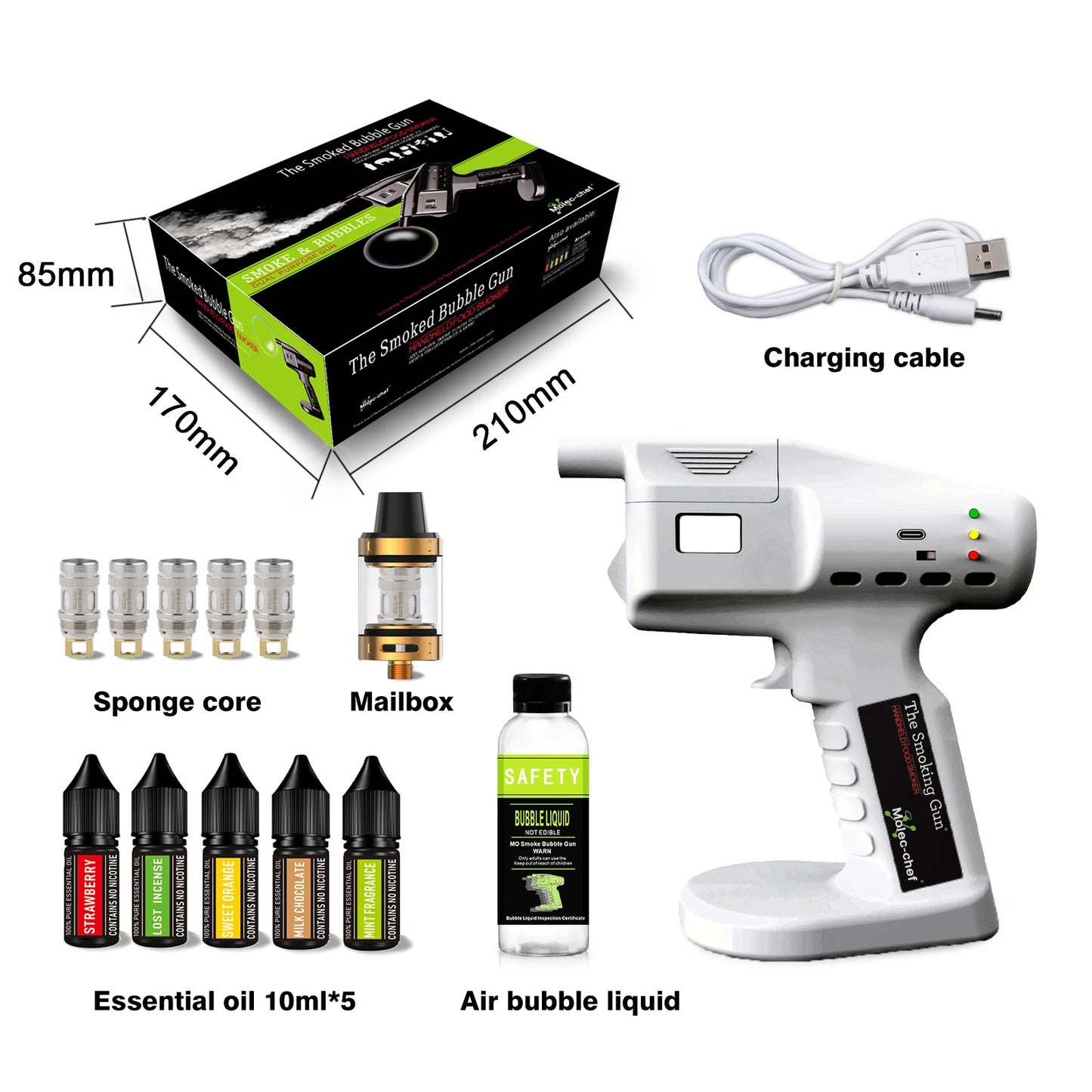 USB Powered Smoked Bubble Gun for Culinary Delights