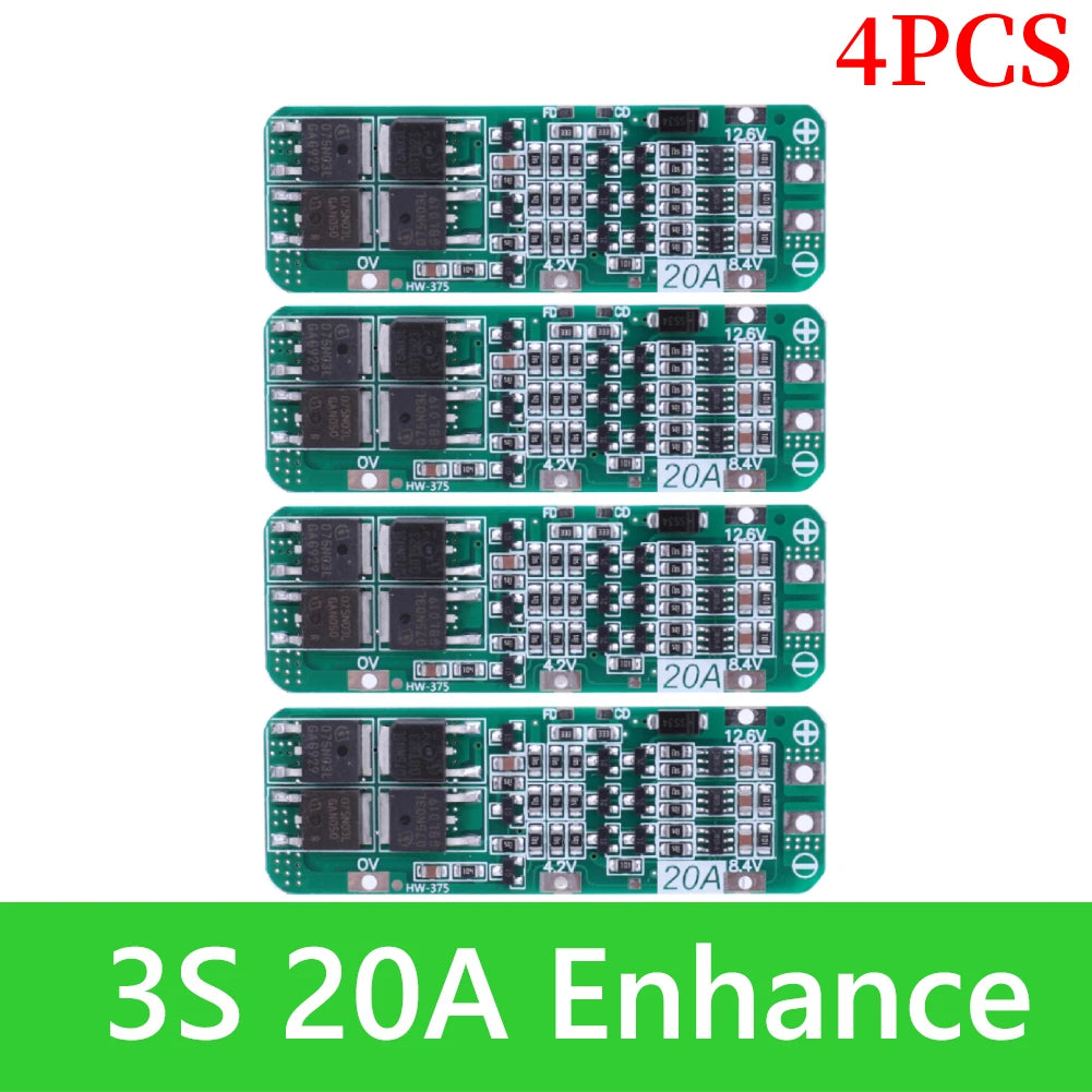BMS 3S/4S 5A 10A 20A 25A 40A 60A Li-ion Lithium Battery Charger Protection Board 18650 For Drill Motor 12V with Enhance/Balance