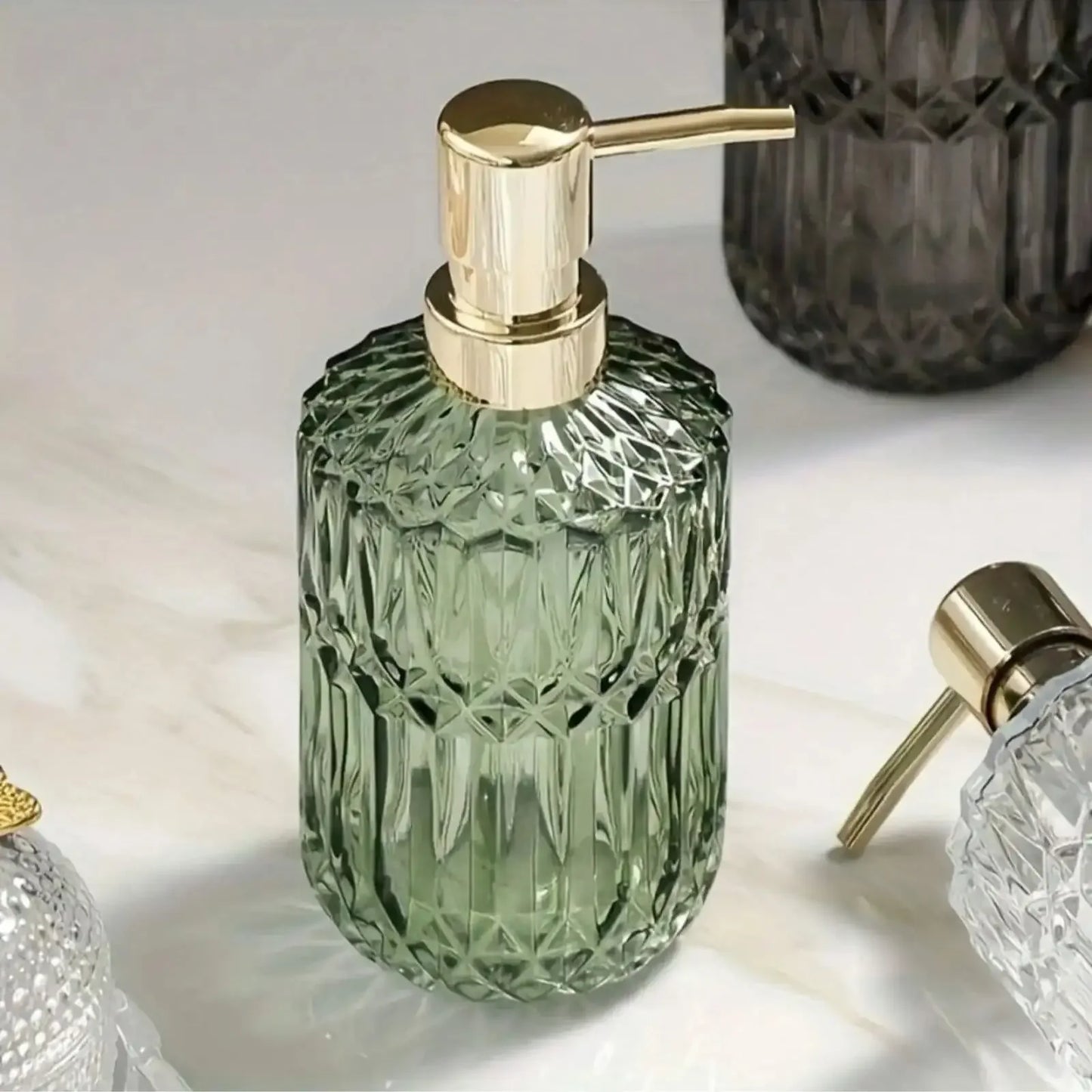 Clear Glass Soap Dispenser for Home and Office
