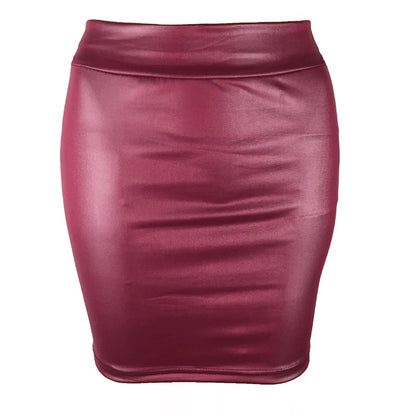 High Waist Matte Leather Mini Skirt for Night Out Style