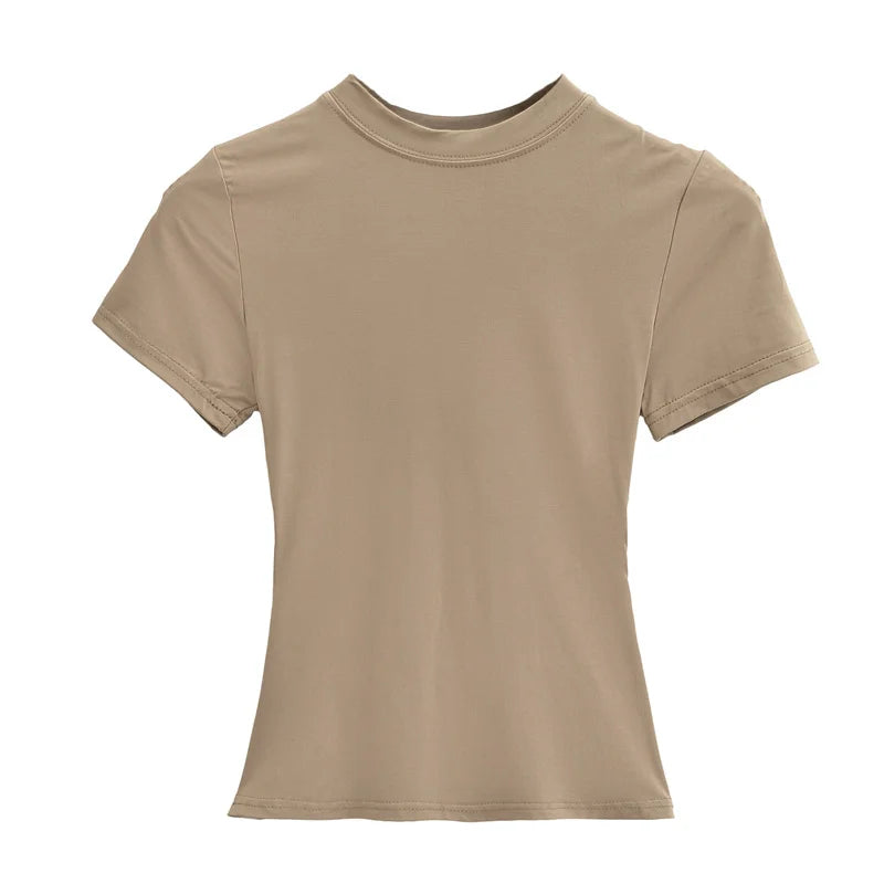Stylish Slim Fit Casual T-Shirt for Women - Trendy Solid Color