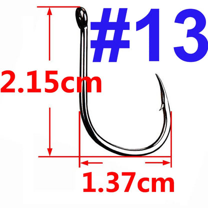 100 Premium Offset Circle Hooks for Fishing Tackle Set